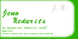 jeno medurits business card